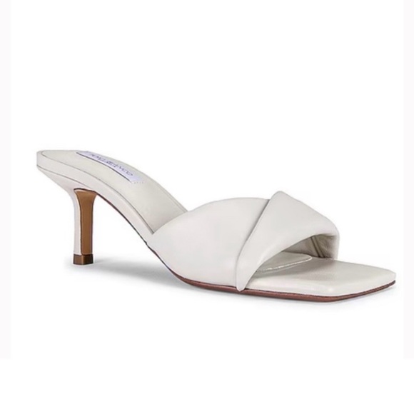 Tony Bianco Shoes - Tony Bianca Alexa Kitten Heel Nappa Leather Square Toe in Dove Cream Size 6.5